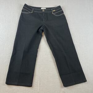 St. John Sport Womens Sz 10 Cropped Jeans Capris Dark Black Denim